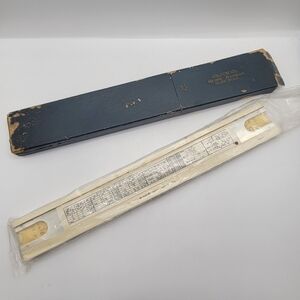 Vintage SUN HEMMI Slide Rule Bamboo No.2664 Japan w Original Case